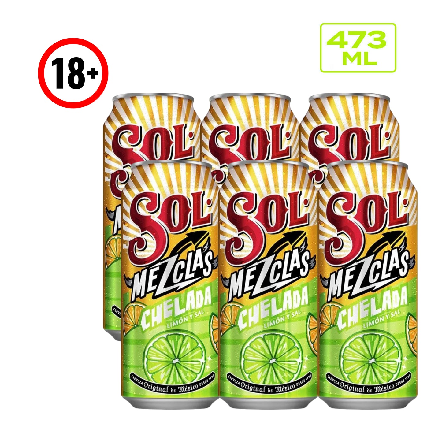 Cerveza Sol Chelada Limon y Sal Lata 6-473 ml Six