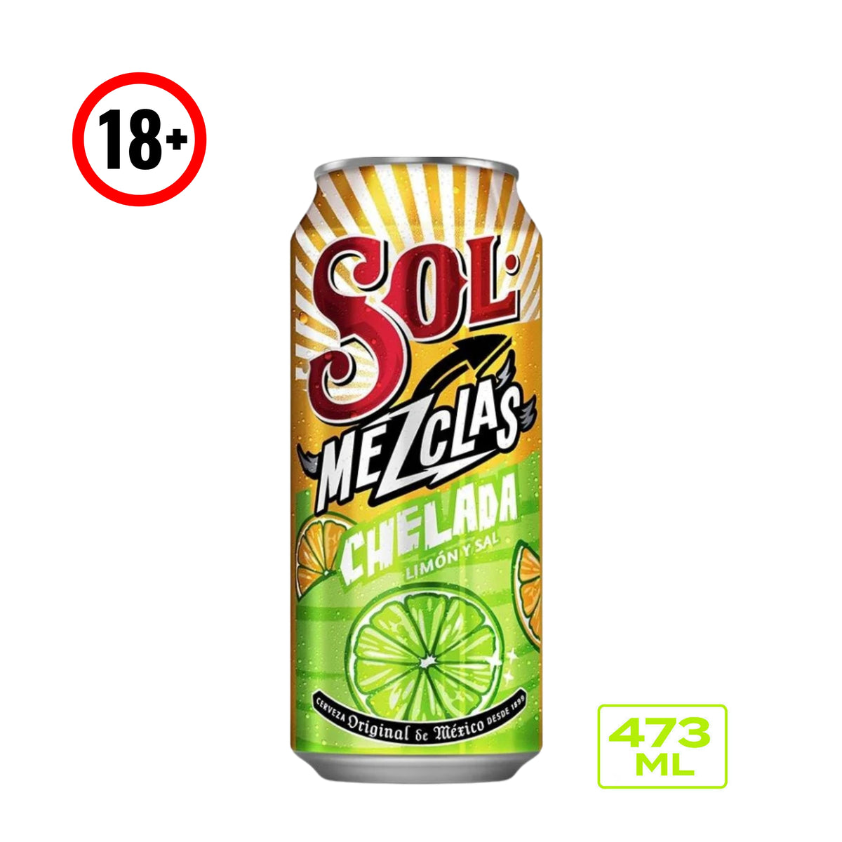Cerveza Sol Chelada Limon y Sal Lata 473 ml