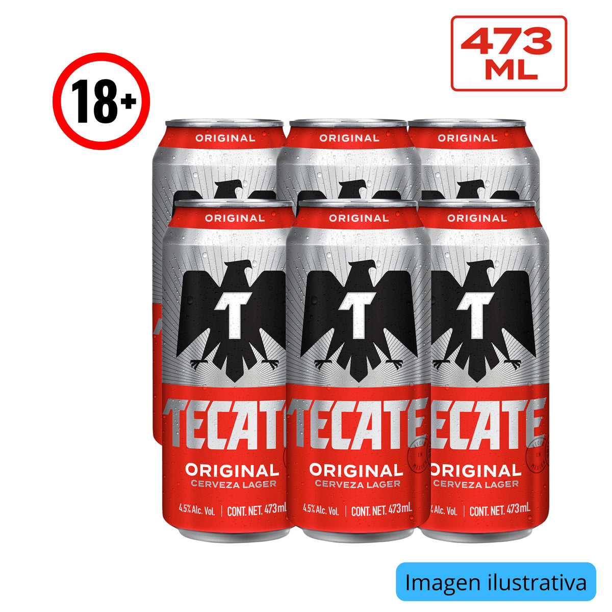 Cerveza Tecate Lata 6-473 ml Six