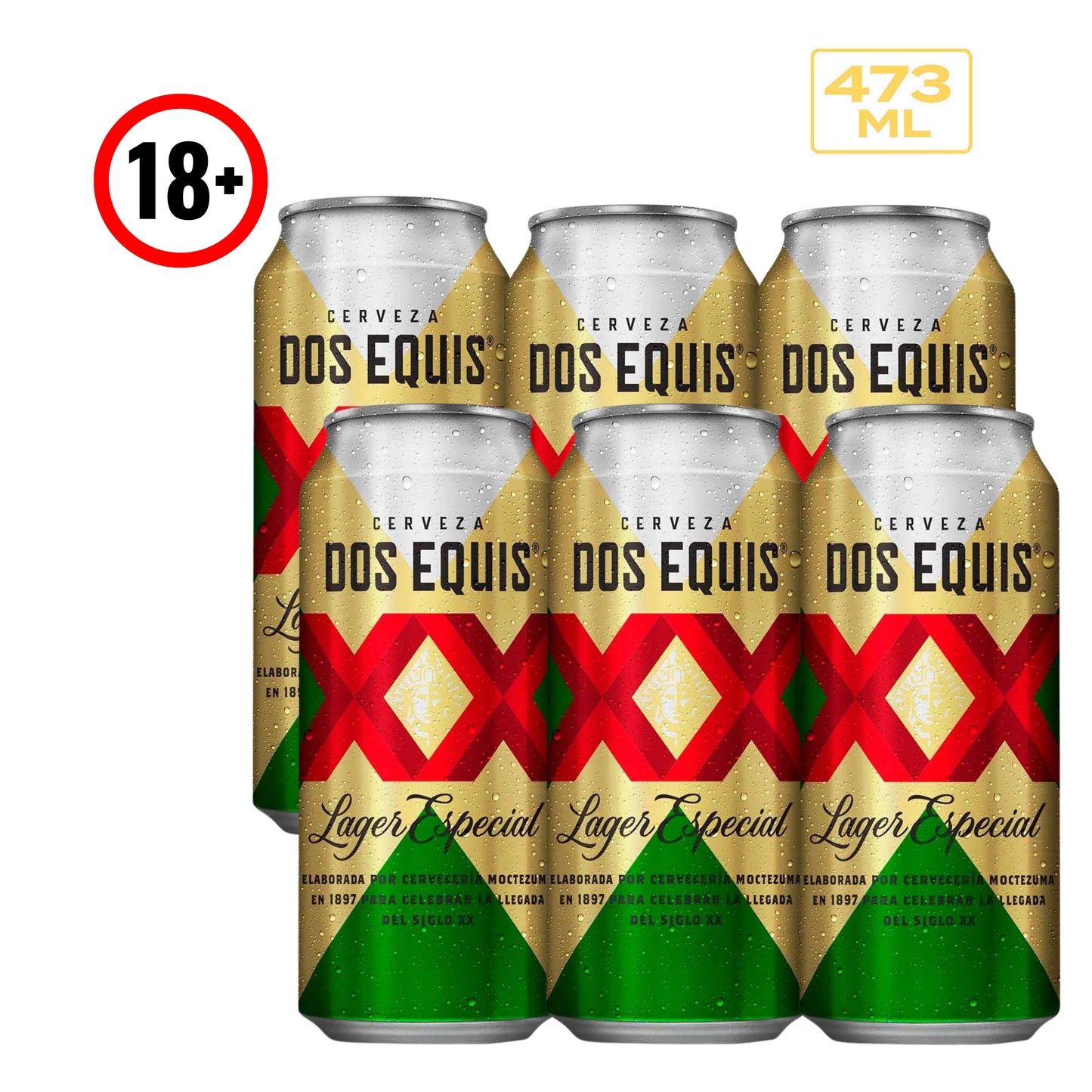 Cerveza XX Lata 6-473 ml Six