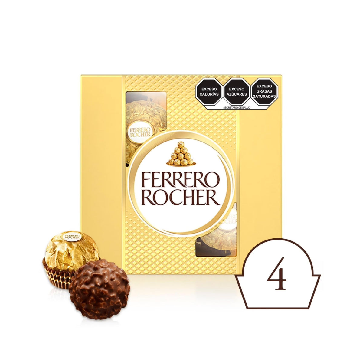 Chocolate Ferrero Rocher 4 Piezas 50 g