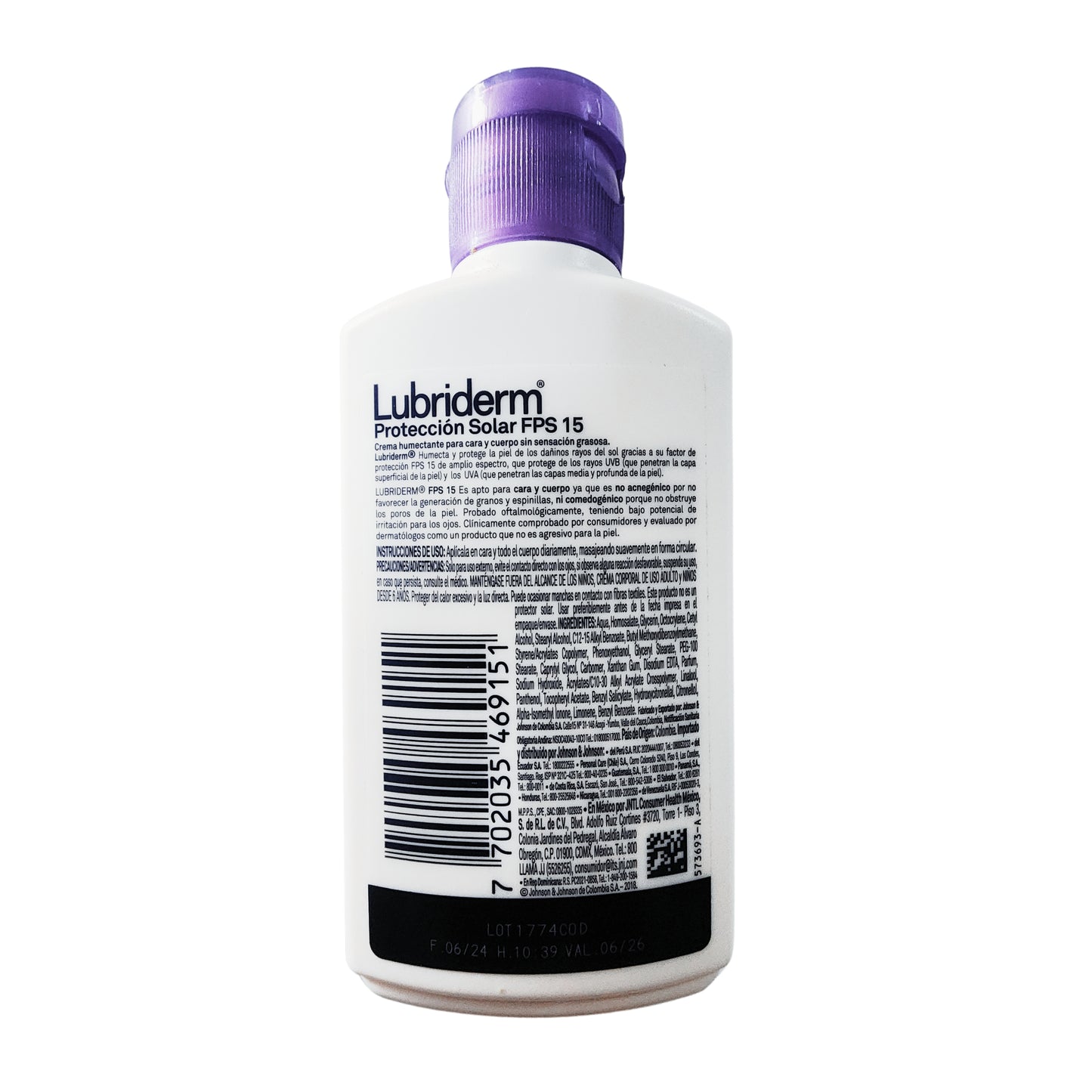 Crema Lubriderm Proteccion Solar FPS 15 120 ml