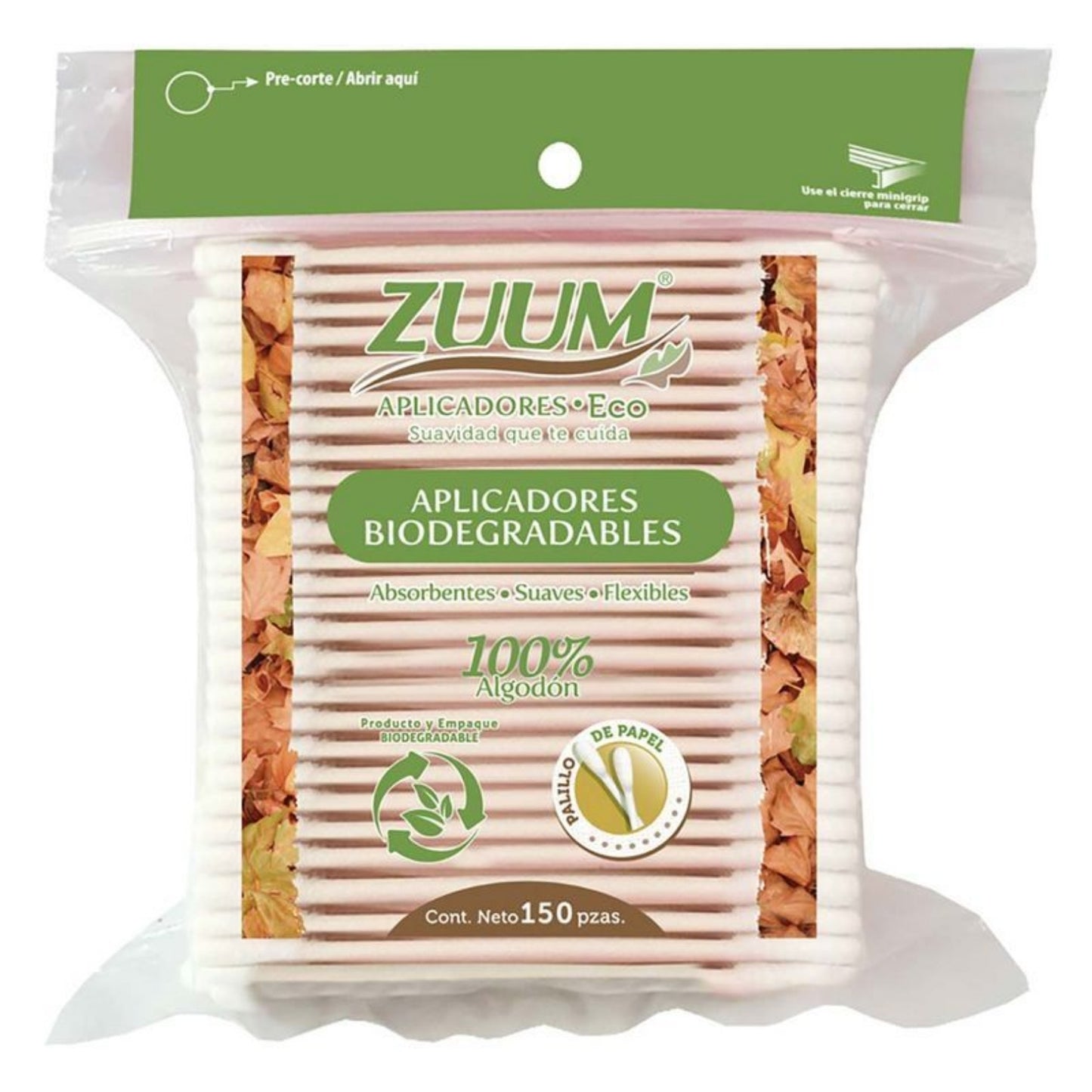 Hisopos Zuum Biodegradables 150 Piezas