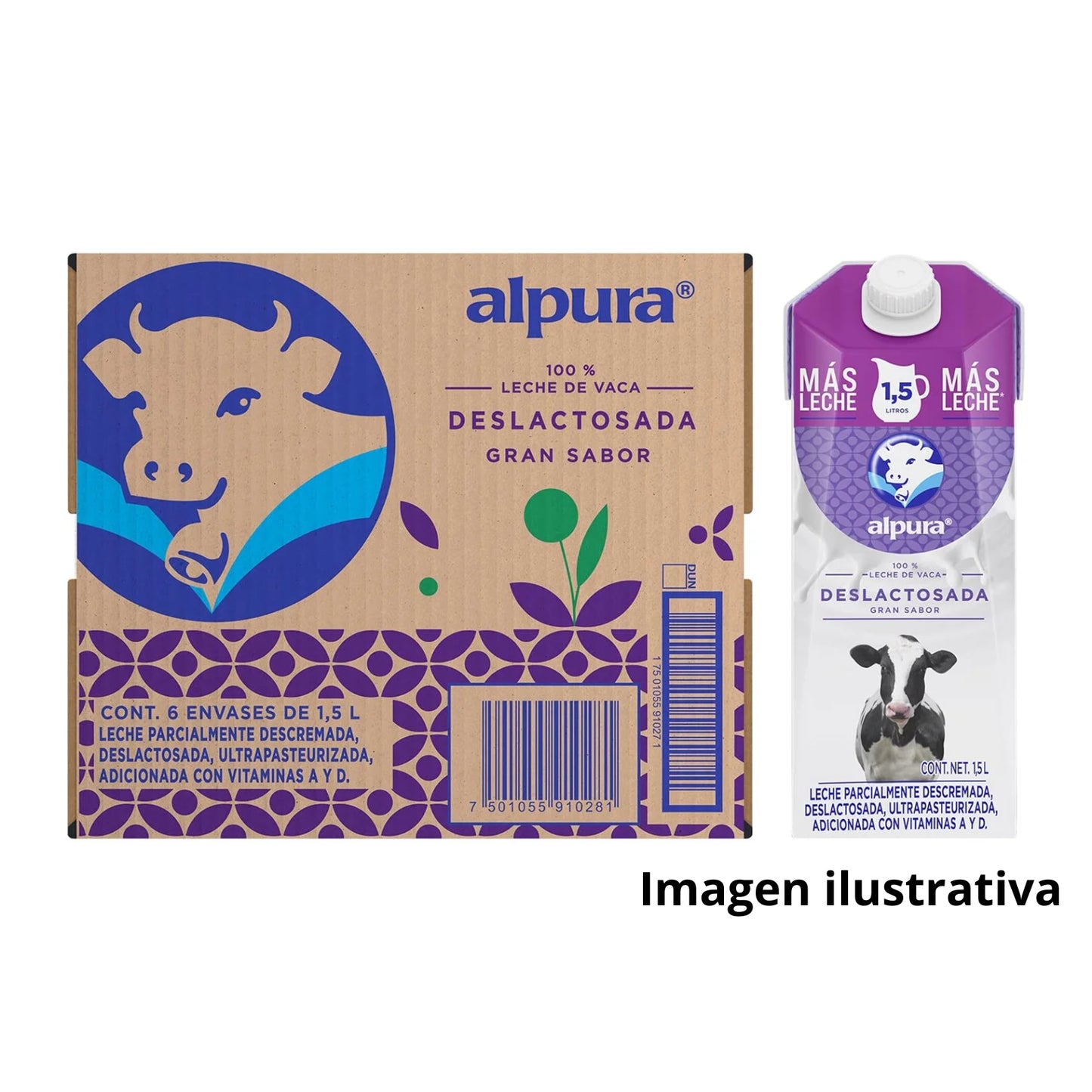 Leche Alpura Deslactosada 6-1.5 lt Caja