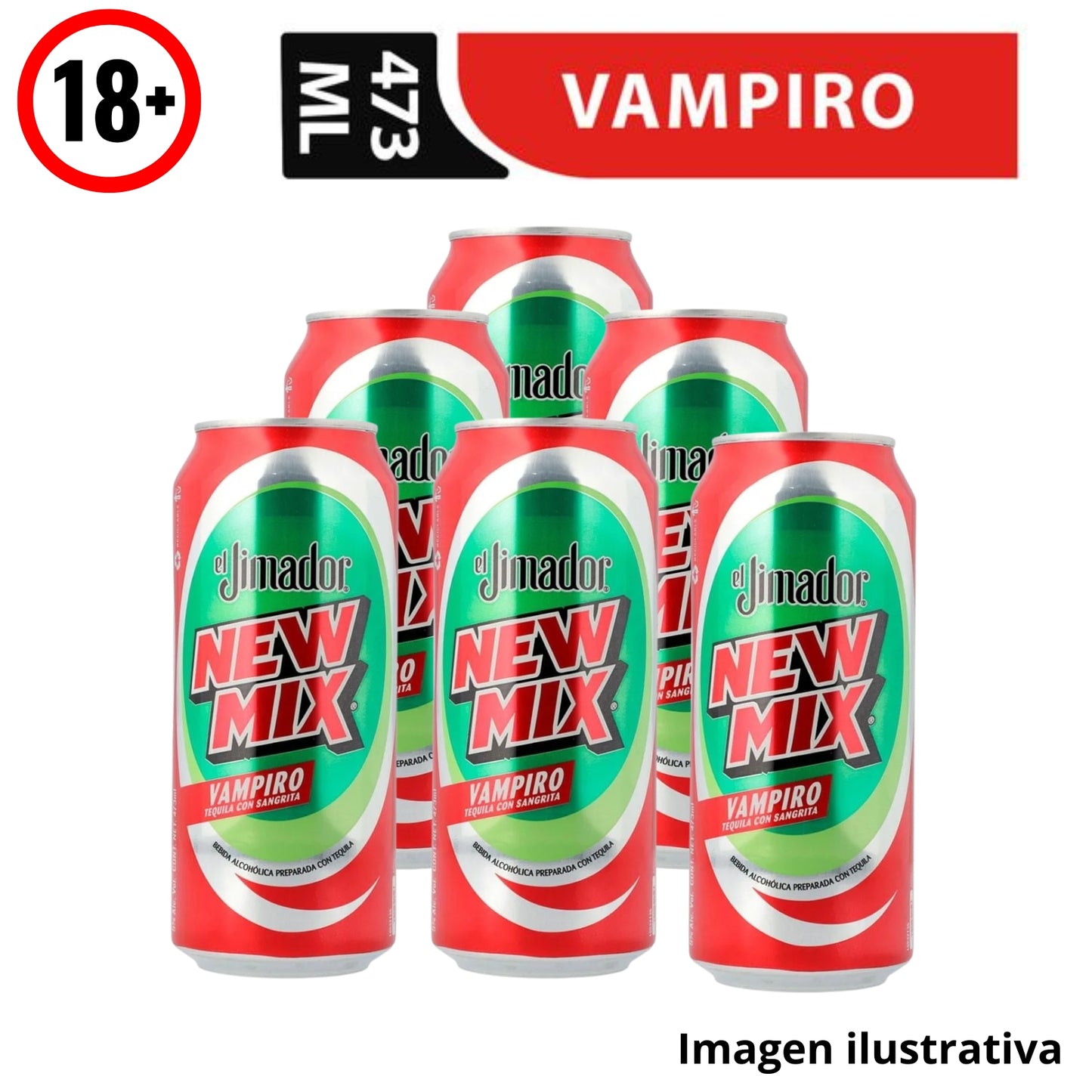 New Mix Jimador Vampiro Laton 6-473 ml Six