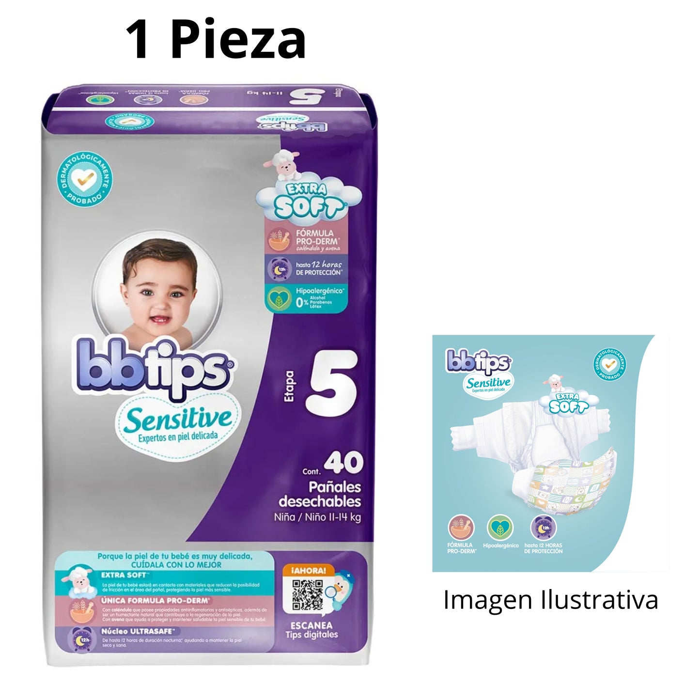 Pañal BB Tips Sensitive Etapa 5 Pieza