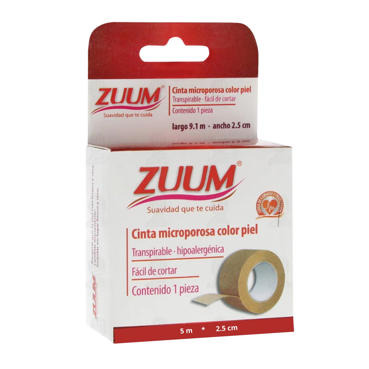 Zuum Cinta Microporosa Piel 5m x 2.5 cm