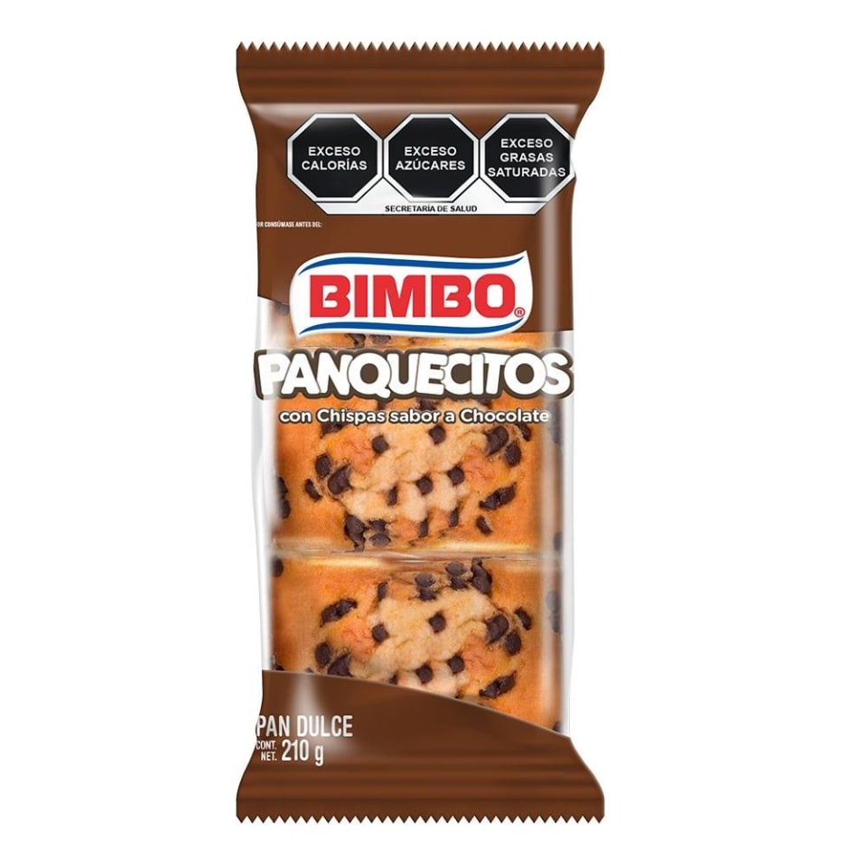 Panquecitos Bimbo Con Chispas Sabor a Chocolate 210 g