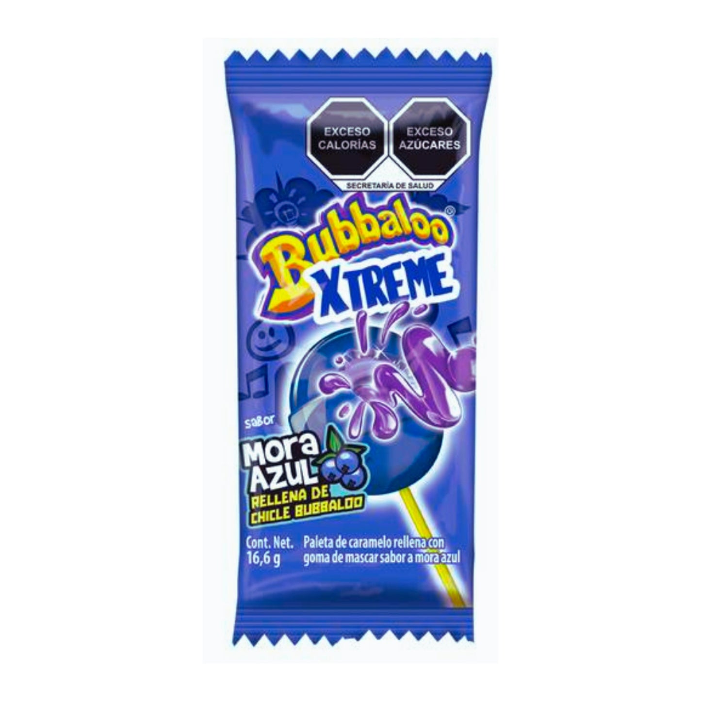 Bubbaloo Xtreme Sabor Mora Azul 16.6 g