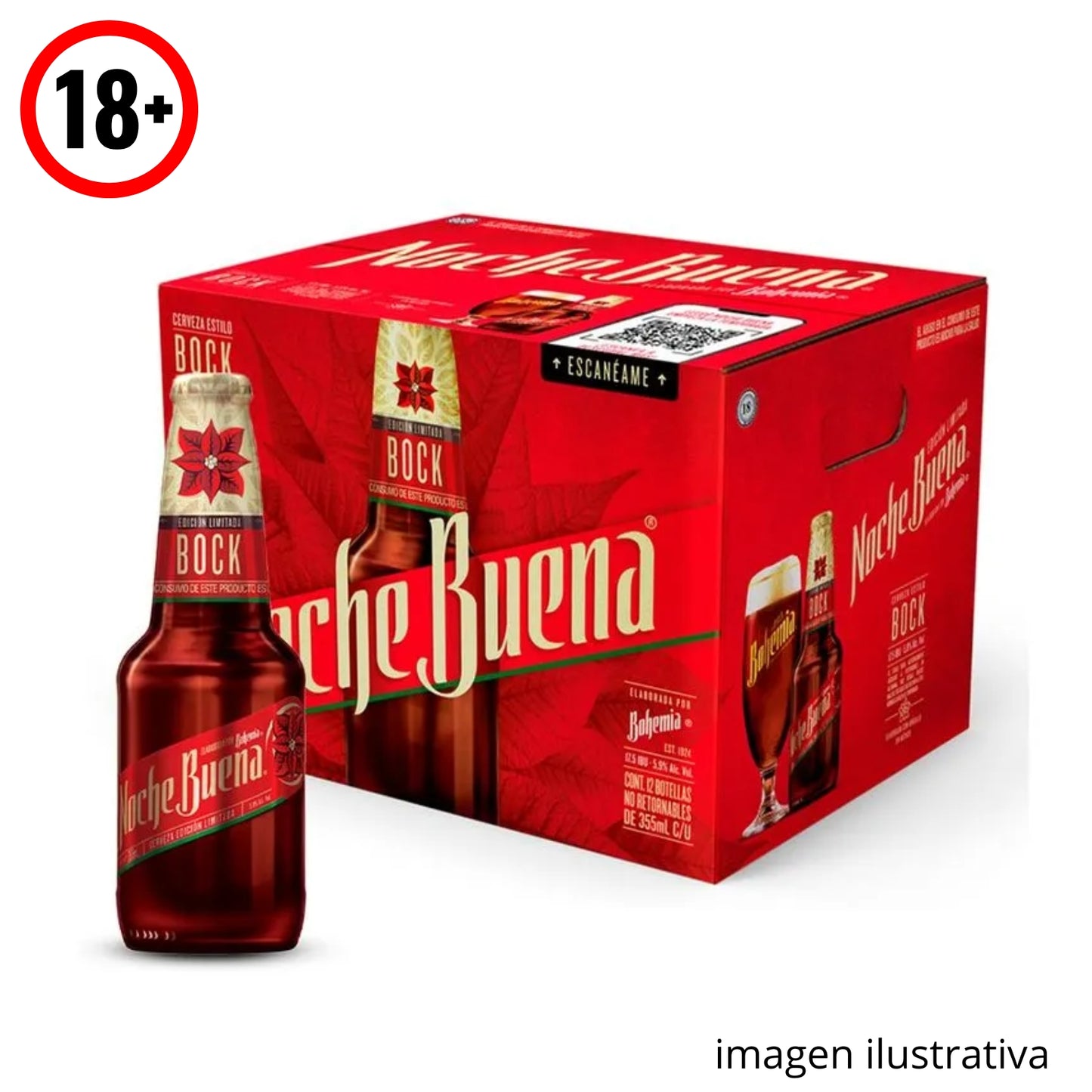 Cerveza Bohemia Noche Buena 12-355 ml Caja