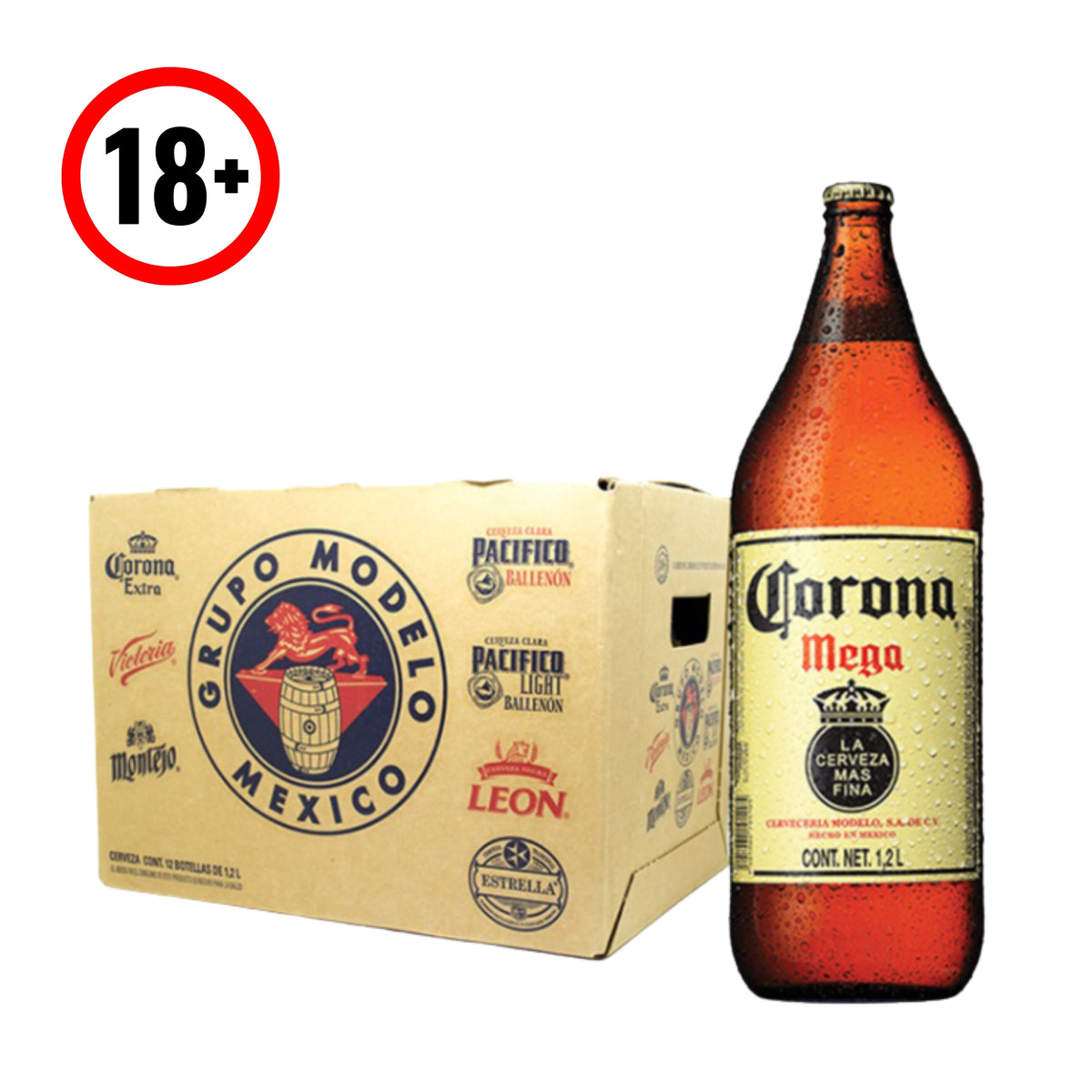 Cerveza Corona Extra Mega 12-1.2 Lt Carton