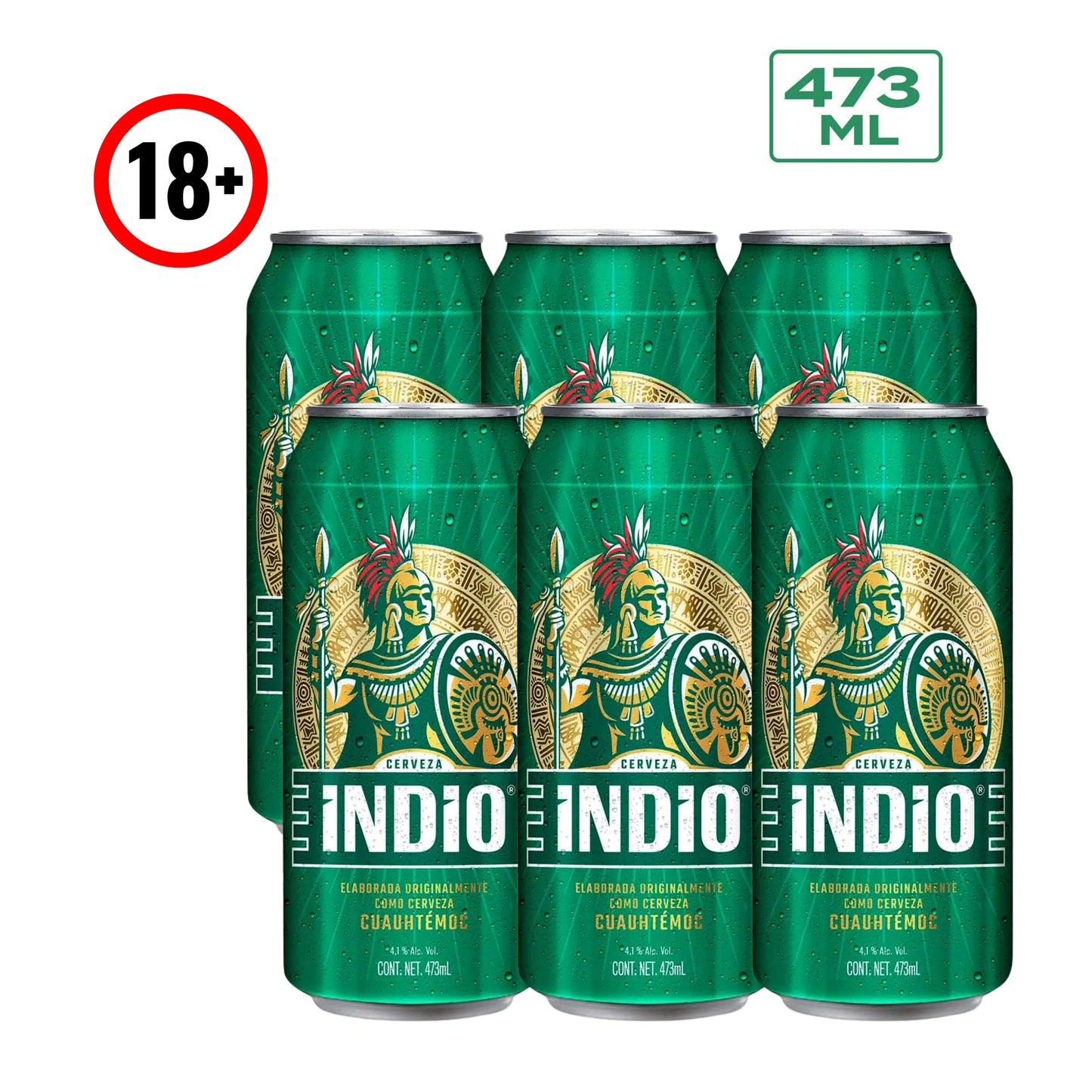 Cerveza Indio Lata 6-473 ml Six