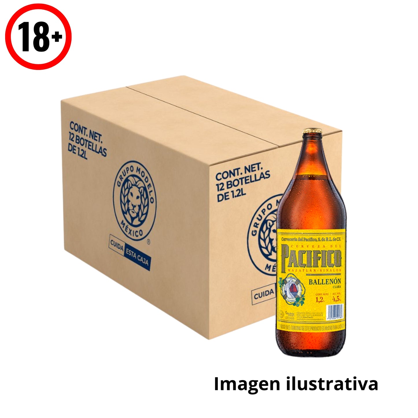 Cerveza Pacifico Ballenon 12-1.2 Lt Carton