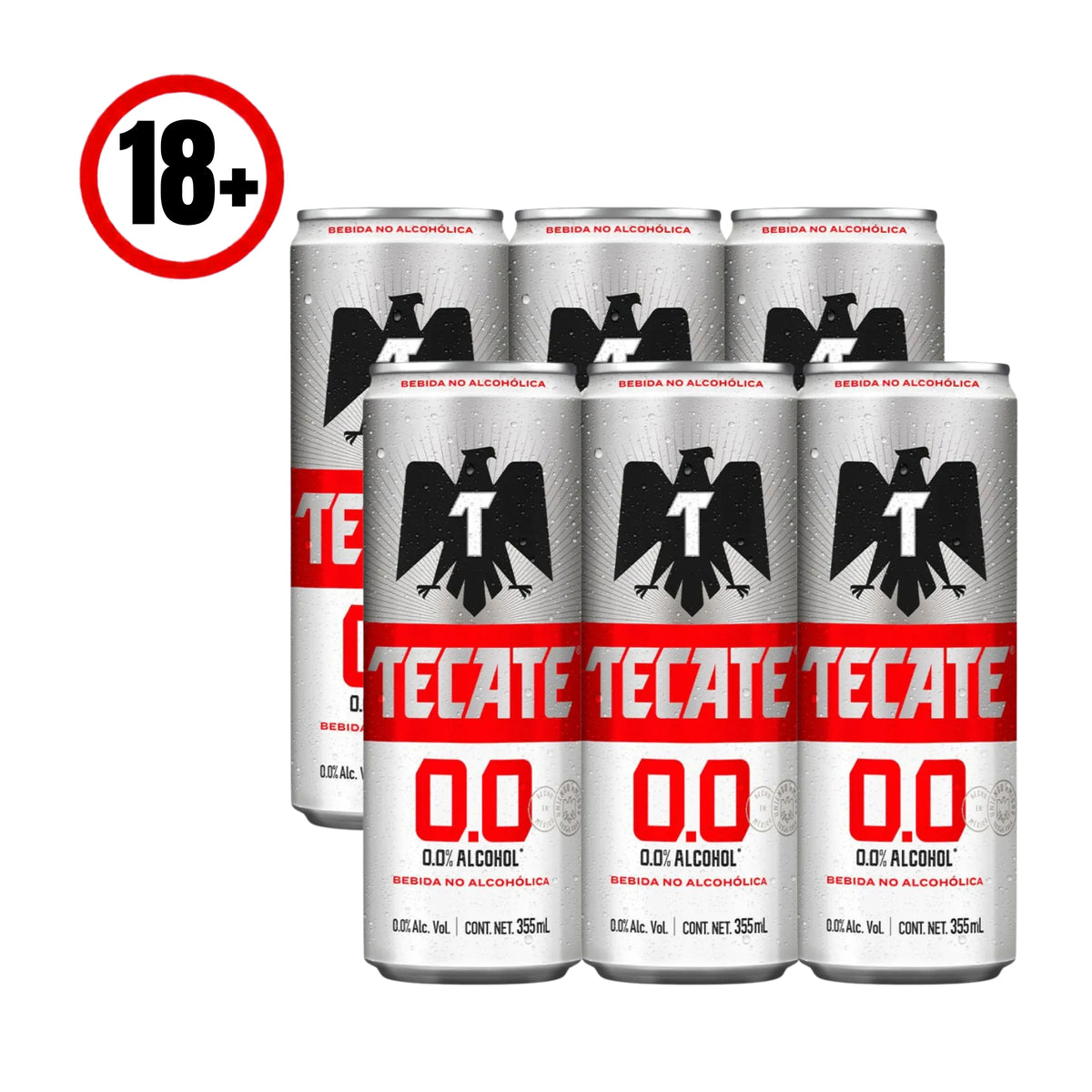 Cerveza Tecate Sin alcohol 0.0 6-355 ml Six