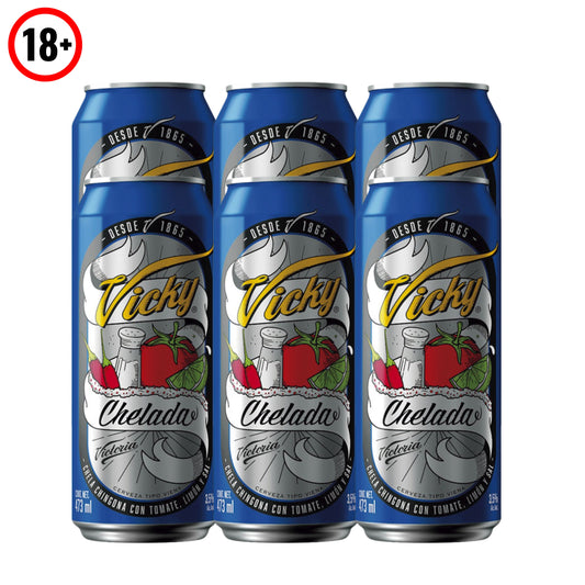 Cerveza Vicky Chelada Lata 473 Six