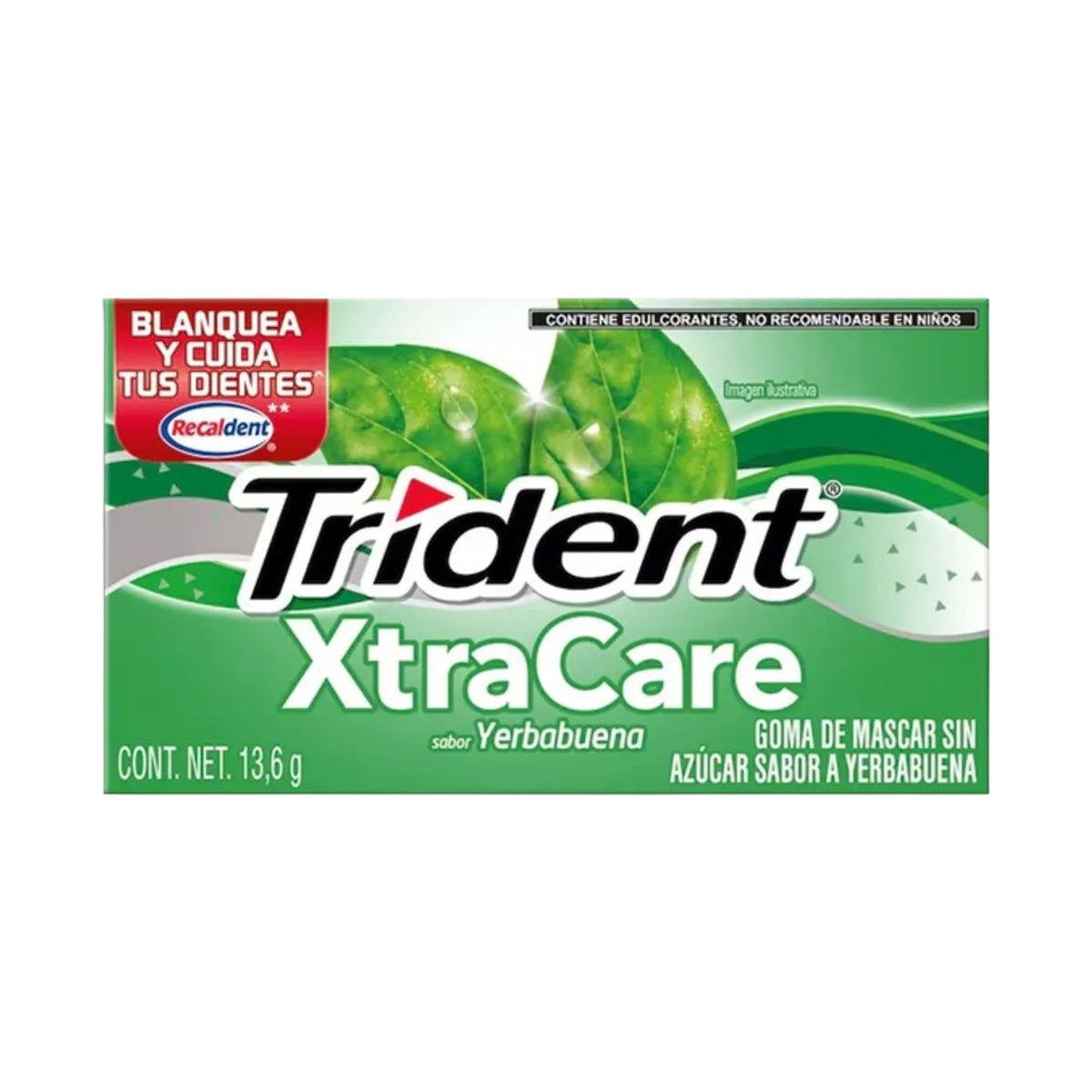 Chicle Trident Xtracare Sabor Yerbabuena 13.6 g
