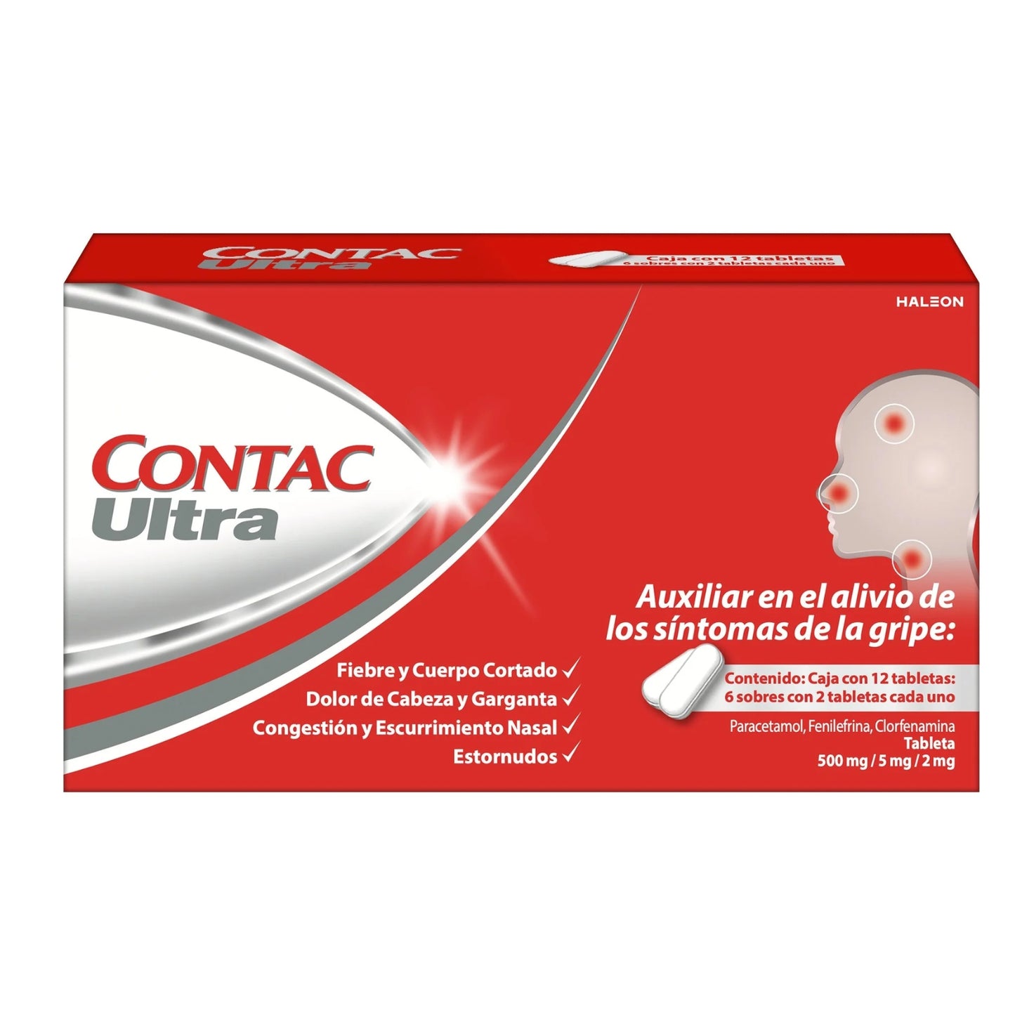 Contac Ultra 12 Tab-500 mg Caja