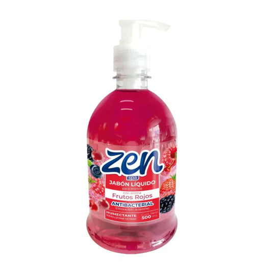 Jabon Liquido Zen Spa Antibacterial Frutos Rojos 500 ml