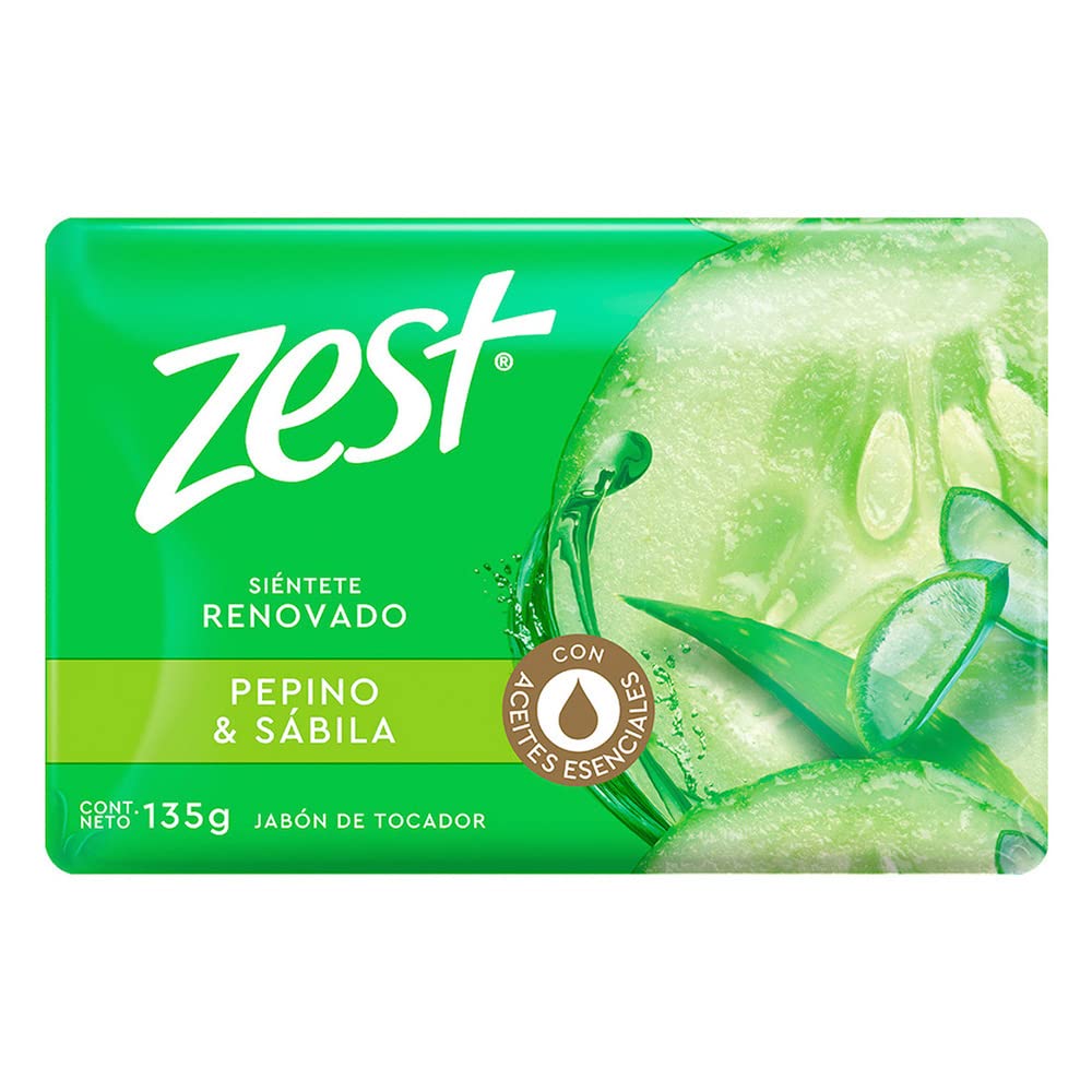 Jabon Zest Natura Sabila Con Pepino 135 g