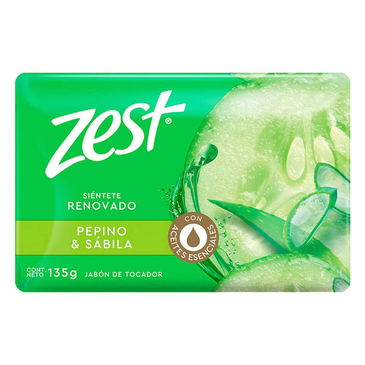Jabon Zest Natura Sabila Con Pepino 135 g