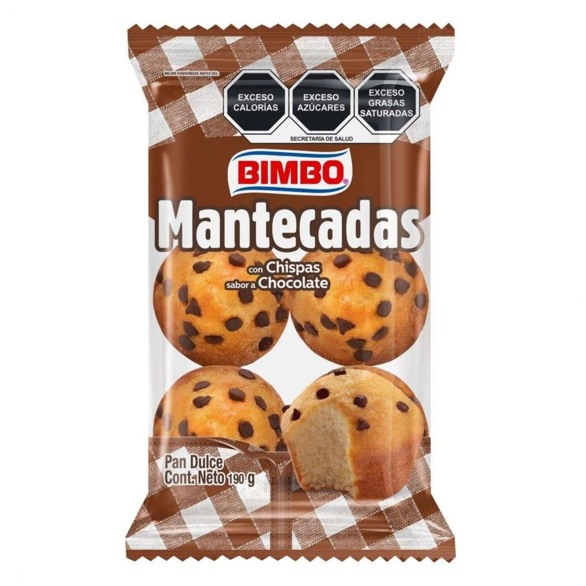 Mantecadas Bimbo Con Chispas Sabor a Chocolate 190 g