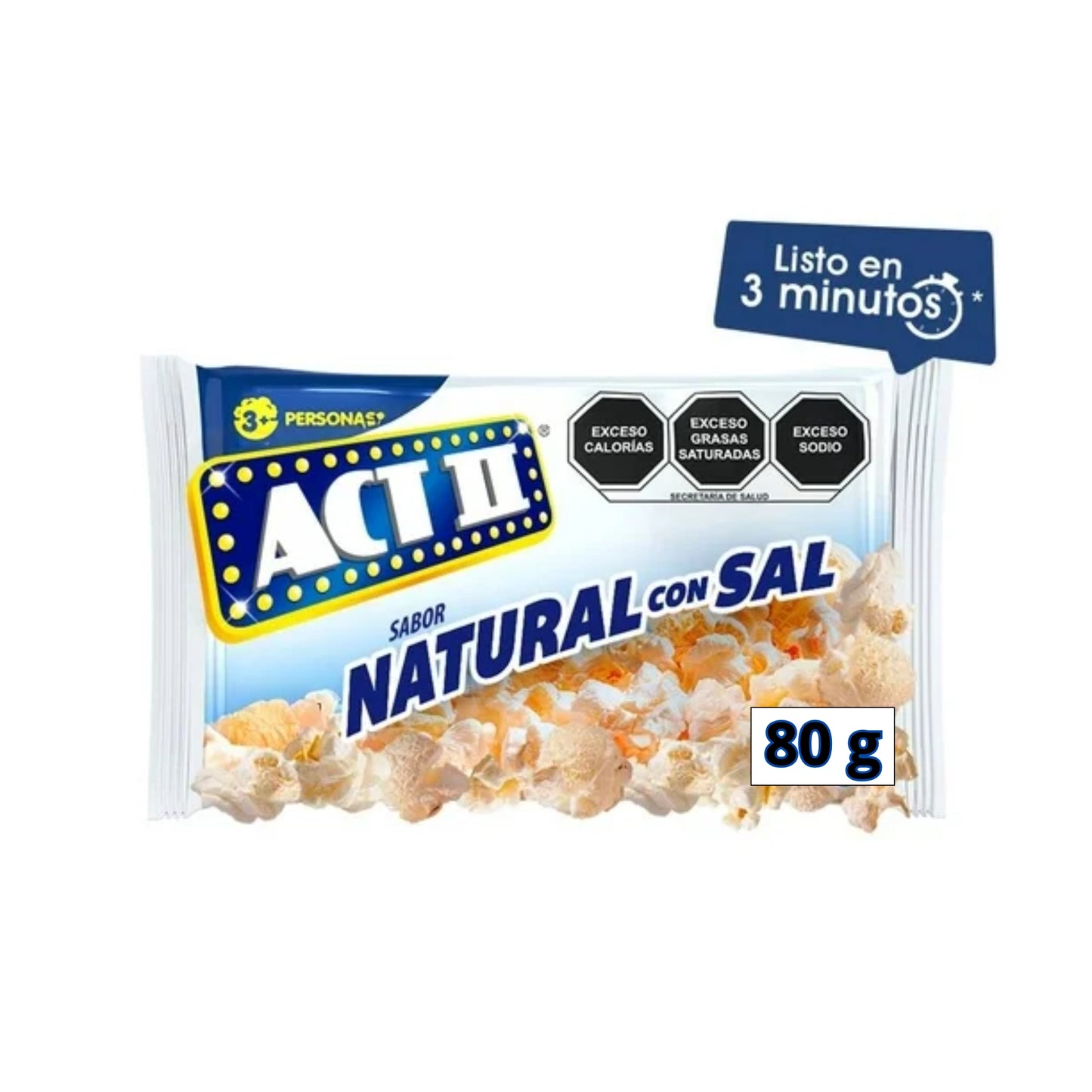 Palomitas ACT II sabor Natural Con Sal 80 g