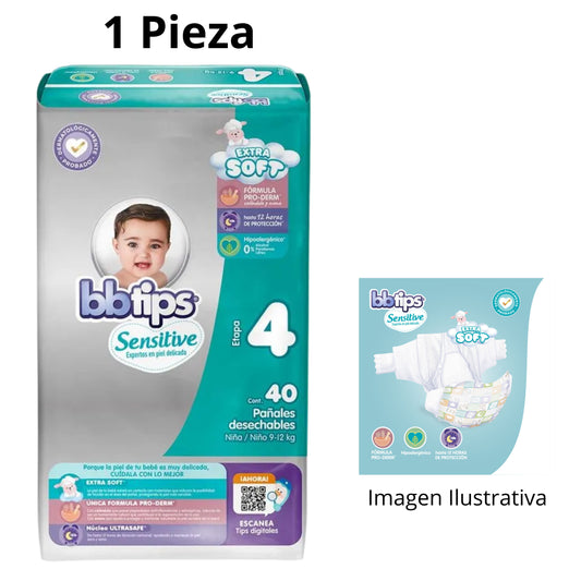 Pañal BB Tips Sensitive Etapa 4 Pieza