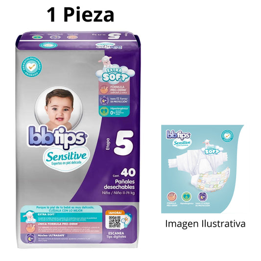 Pañal BB Tips Sensitive Etapa 5 Pieza