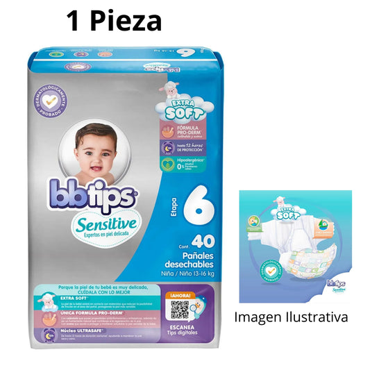 Pañal BB Tips Sensitive Etapa 6 Pieza