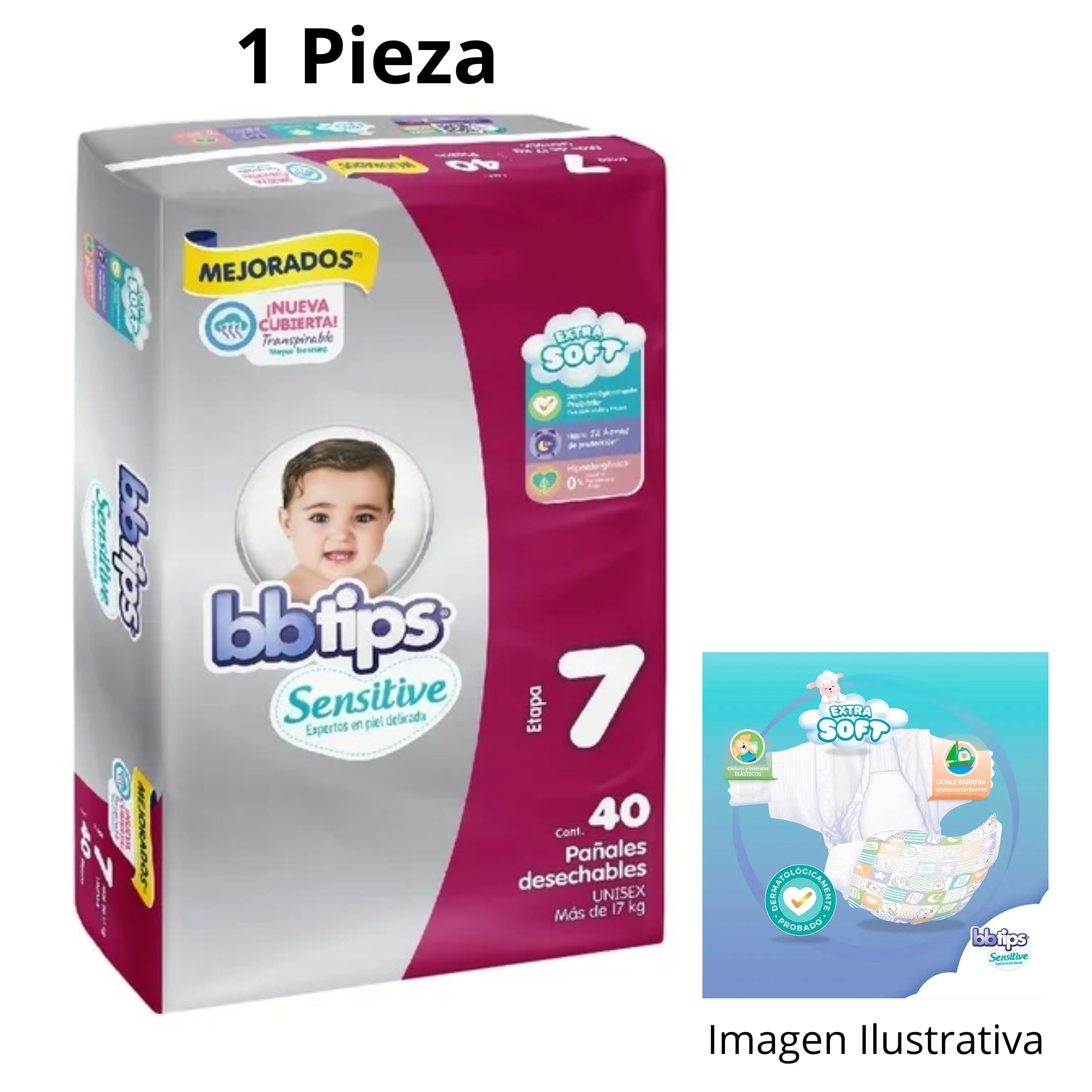 Pañal BB Tips Sensitive Etapa 7 Pieza – DTodoDelivery