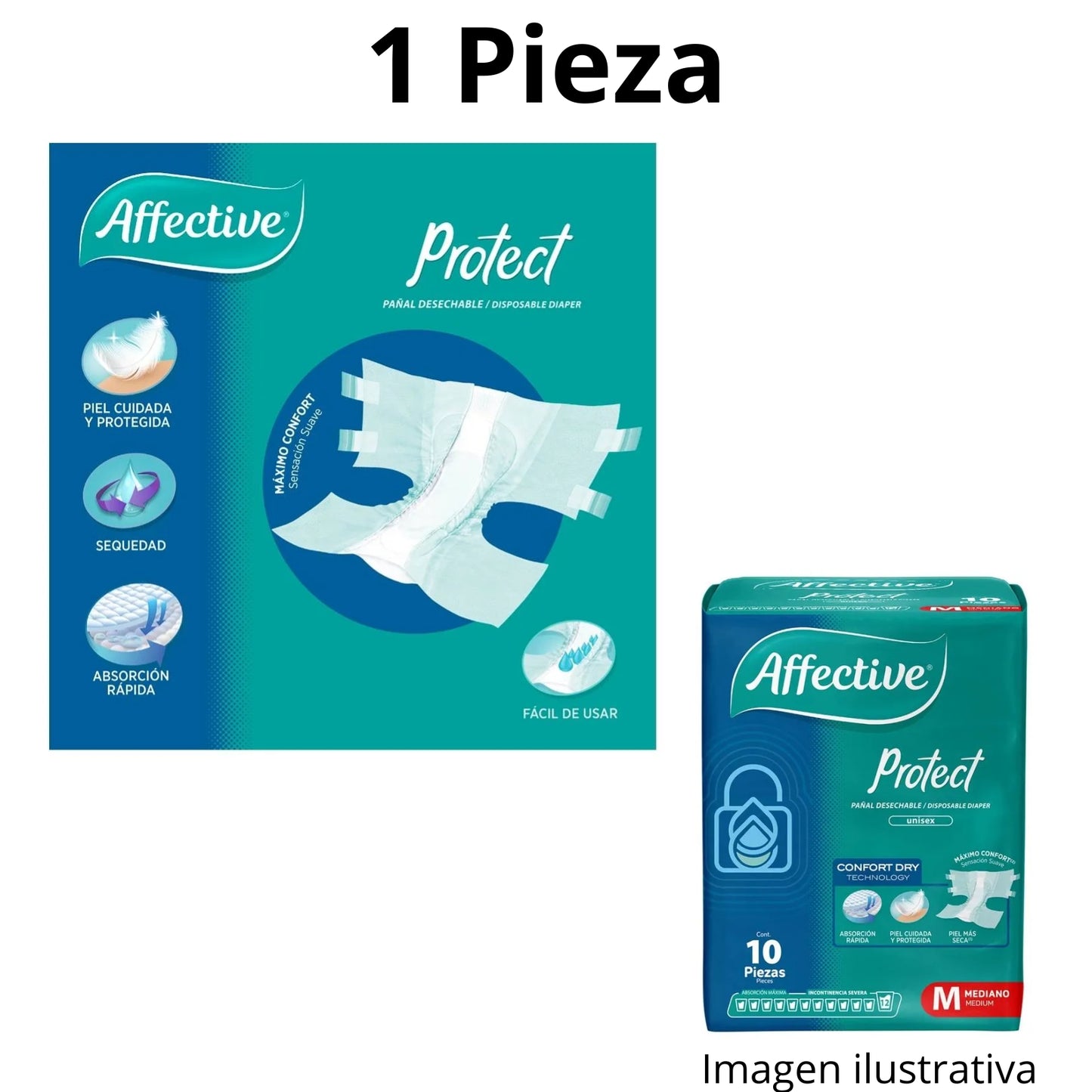 Pañal Desechable Adulto Affective Mediano Pieza