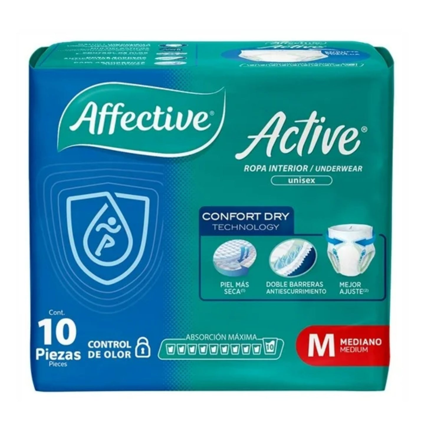 Protector Ropa Interior Adulto Affective Mediano 10 Piezas