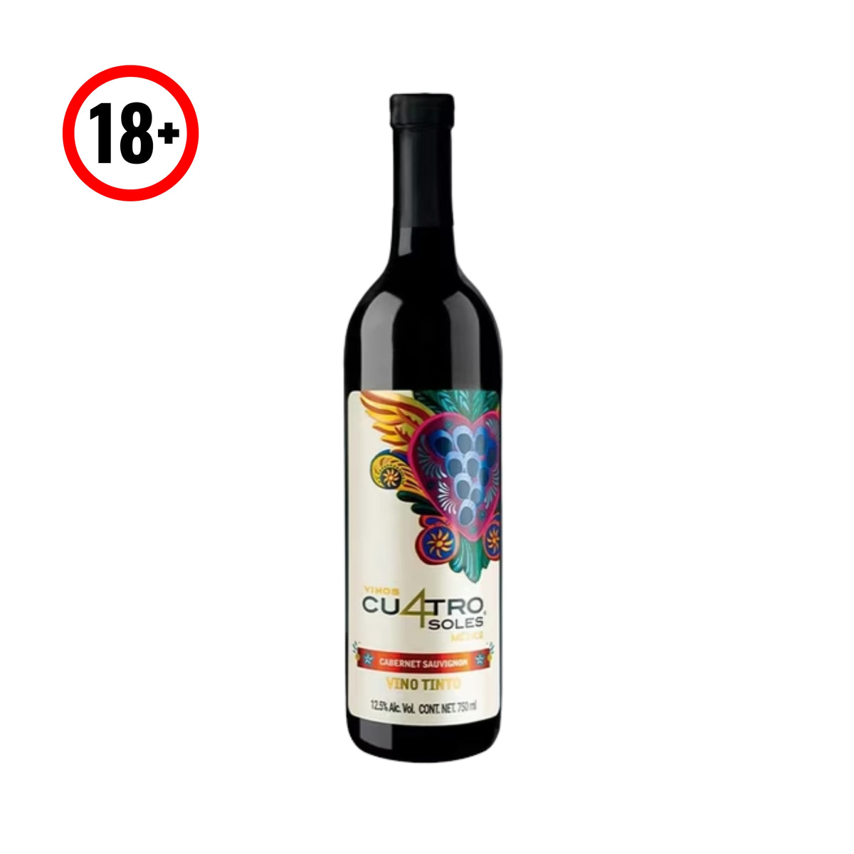 Vino Tinto Cu4Tro Soles Cabernet Suavignon 750 ml
