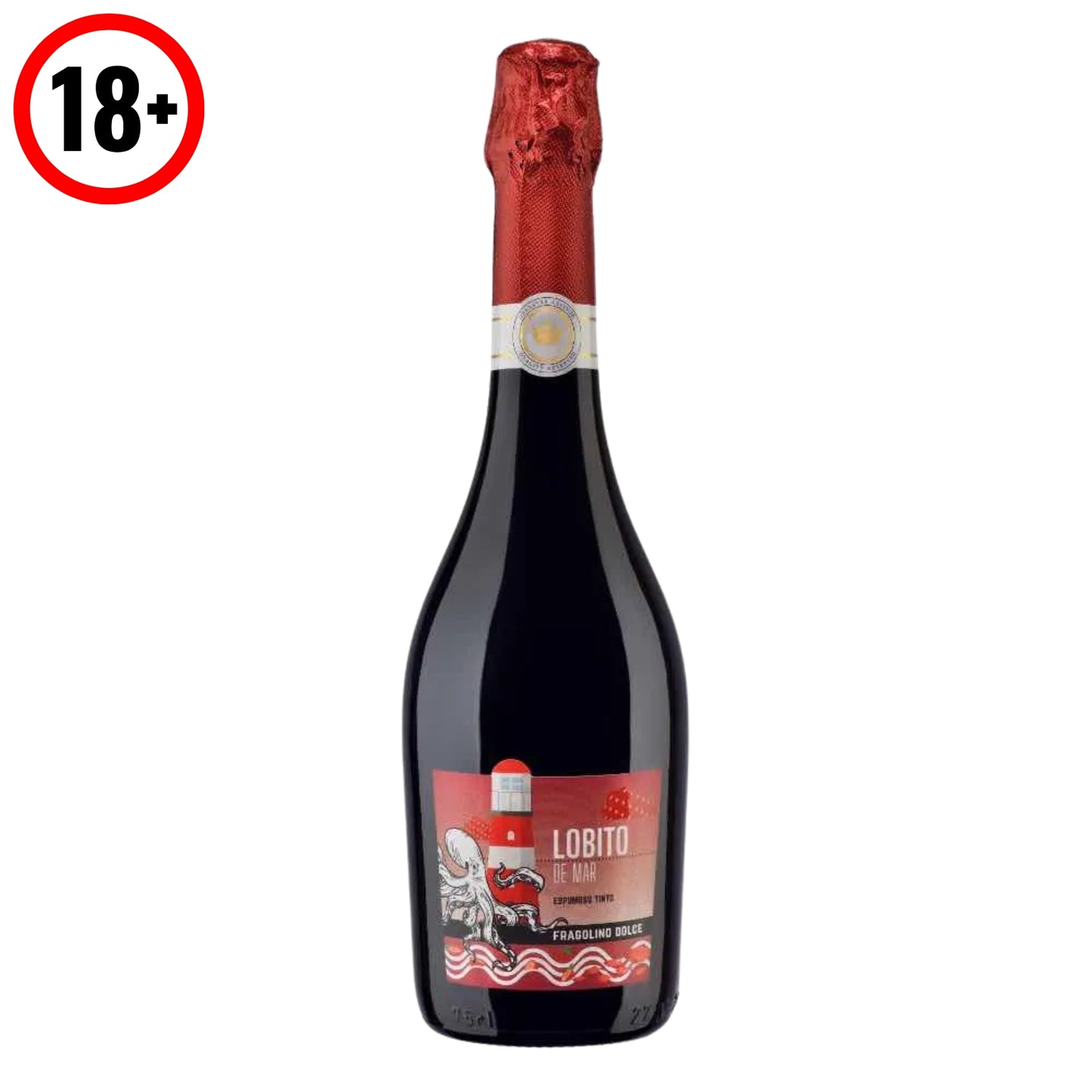 Vino Tinto Espumoso Lobito de Mar Fragolino Dolce 750 ml
