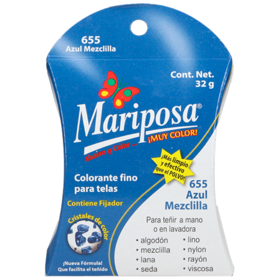 Colorante Mariposa Azul Mezclilla 32 gr