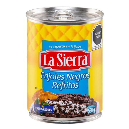 Frijoles La Sierra refritos Negros en Lata  580 g