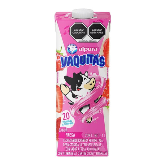 Leche Alpura Vaquitas sabor Fresa 1 L