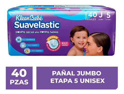Pañal Suavelastic Max Jumbo Etapa 5 40 Piezas