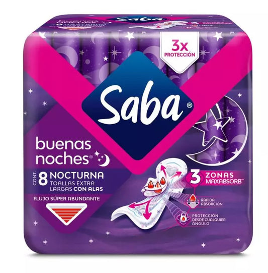 Toallas Saba Extra Larga Con Alas Buenas Noches 8 Piezas